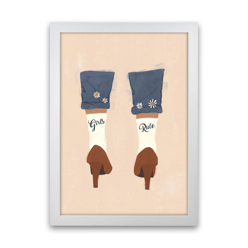 Girls Rule Art Print by Essentially Nomadic White Grain