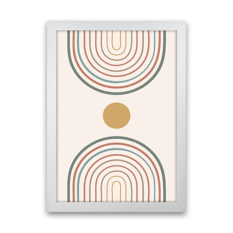 Mid Century Rainbow Sun Art Print by Essentially Nomadic White Grain