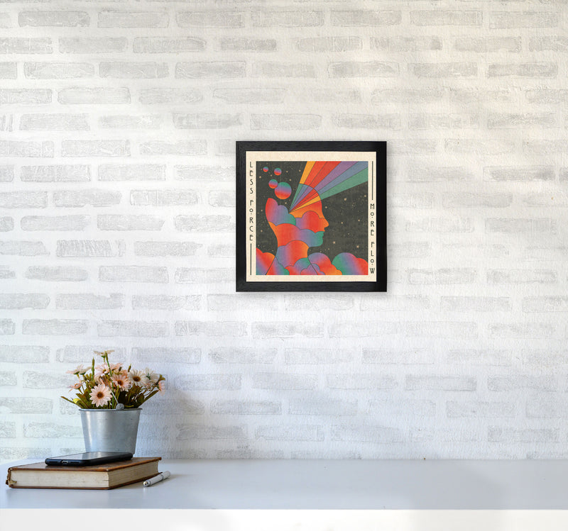 Less Force More Flow Art Print by Inktally3030 White Frame