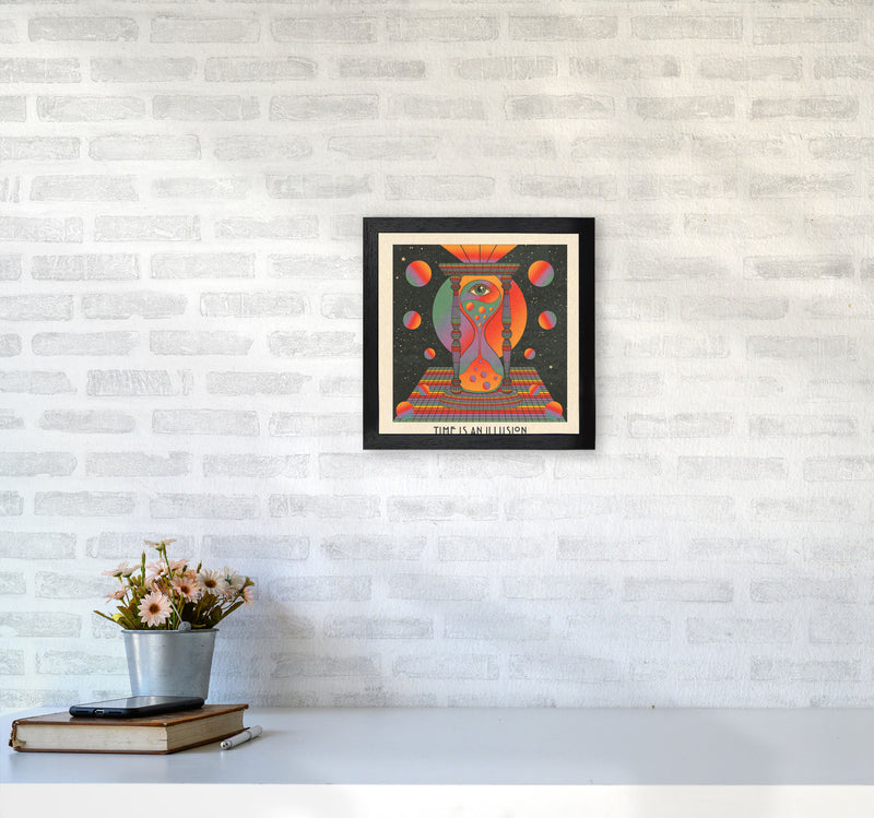 Time Is An Illusion - Text - Bordered - 7000Px Art Print by Inktally3030 White Frame