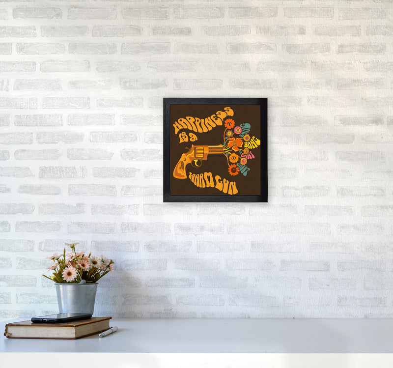Warm Gun Brown Square-Textured 6000 Art Print by Inktally3030 White Frame