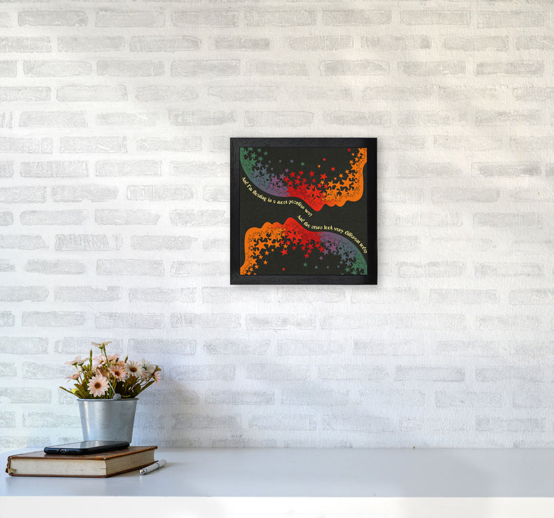 Space Oddity Textured Art Print by Inktally3030 White Frame