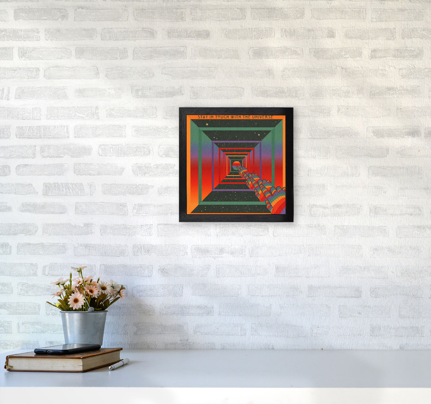 Stay In Touch - Textured - 5500 Art Print by Inktally3030 White Frame