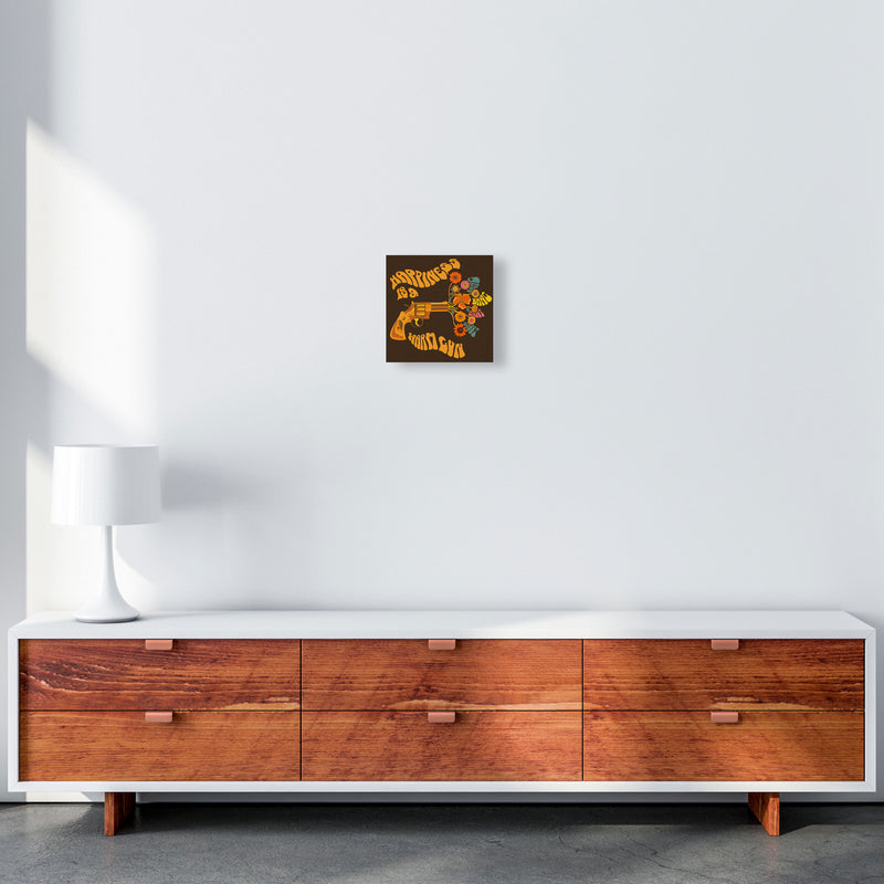 Warm Gun Brown Square-Textured 6000 Art Print by Inktally 30x30 Canvas