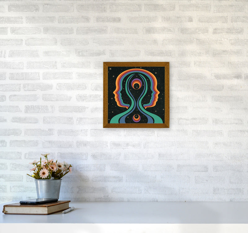 Rainbow Gemini Heads-Text Art Print by Inktally3030 Print Only