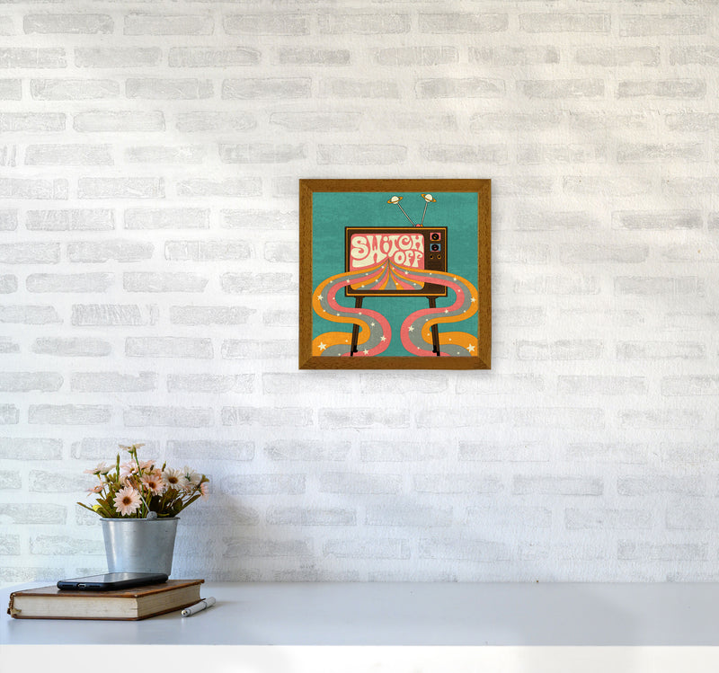 Switch Off Teal Textured Art Print by Inktally3030 Print Only