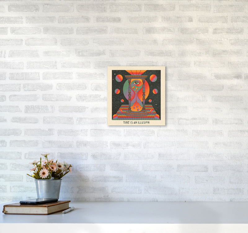 Time Is An Illusion - Text - Bordered - 7000Px Art Print by Inktally3030 Black Frame