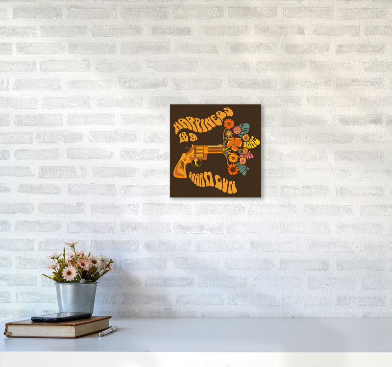 Warm Gun Brown Square-Textured 6000 Art Print by Inktally3030 Black Frame