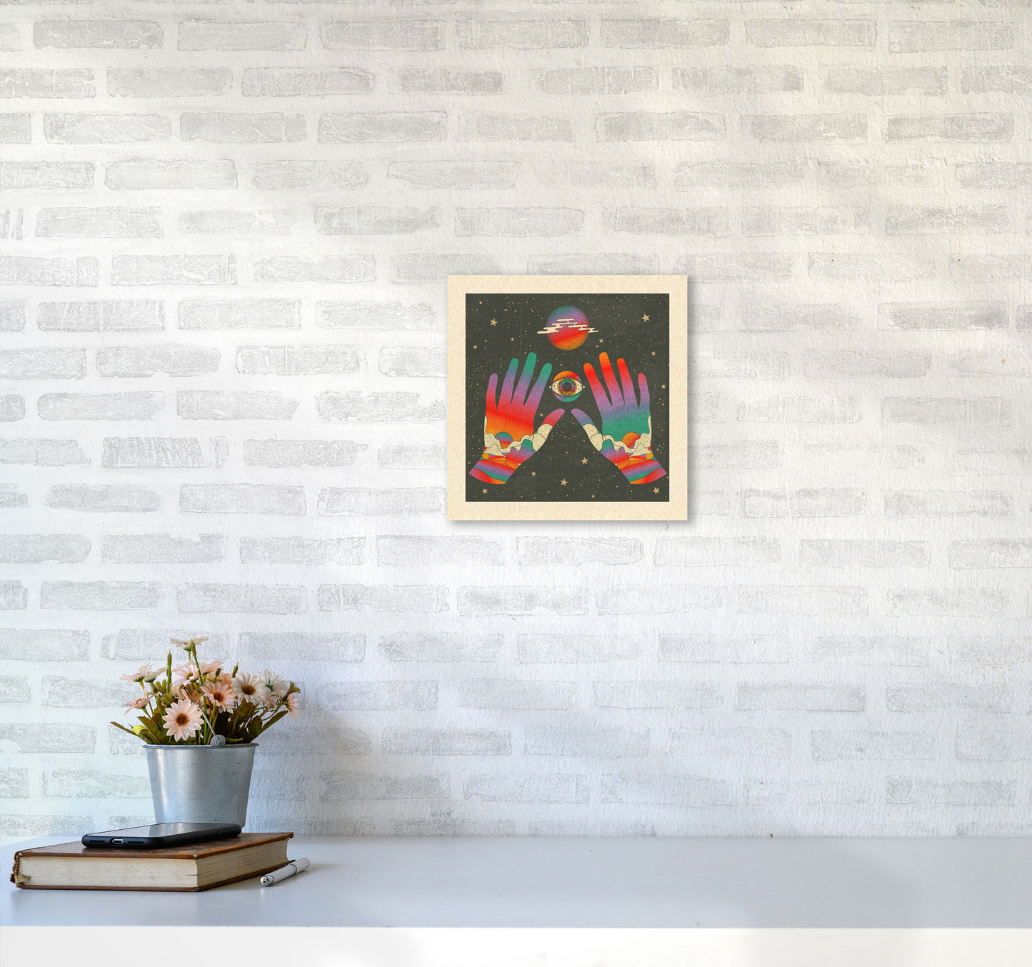 Hands Art Print by Inktally3030 Black Frame