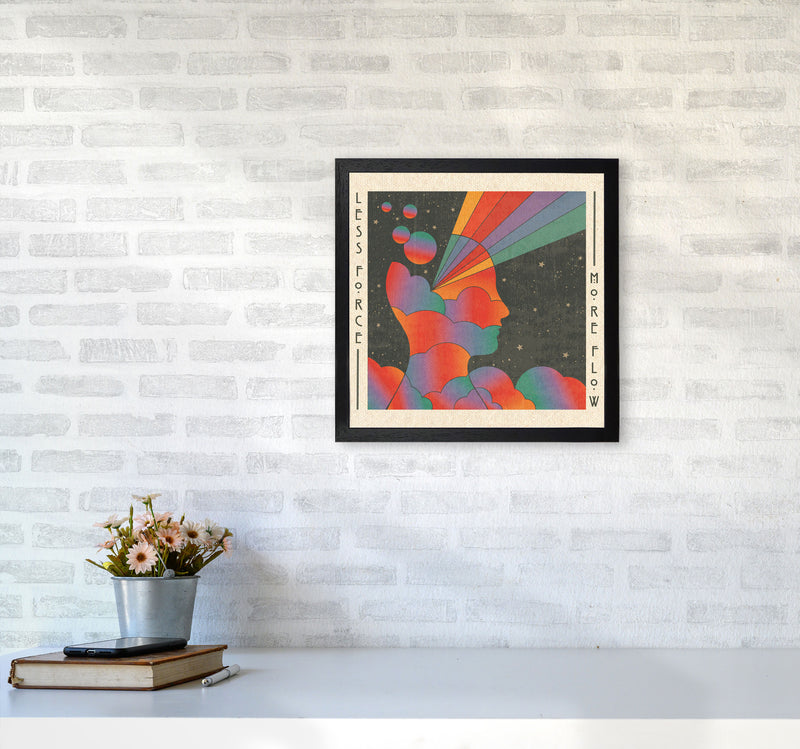 Less Force More Flow Art Print by Inktally4040 White Frame