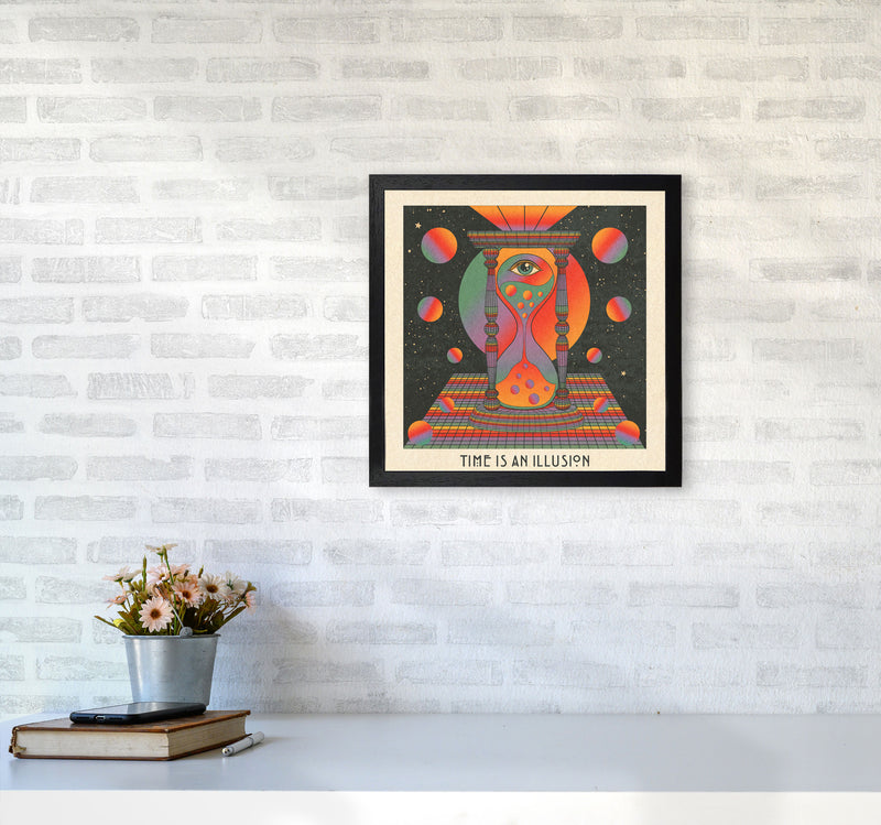 Time Is An Illusion - Text - Bordered - 7000Px Art Print by Inktally4040 White Frame