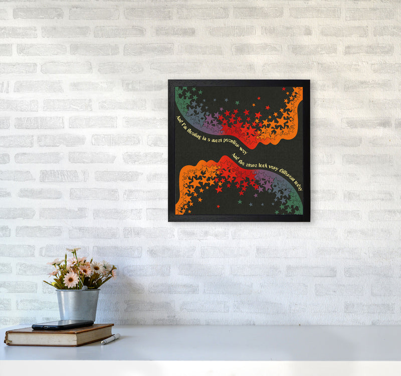 Space Oddity Textured Art Print by Inktally4040 White Frame