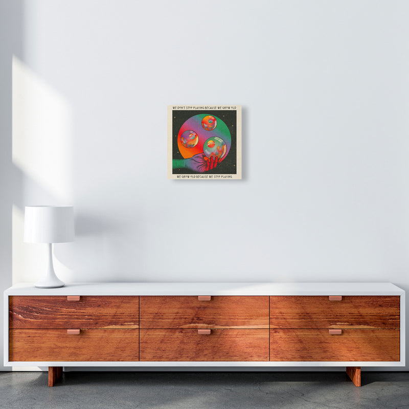 Play - Texted Art Print by Inktally 40x40 Canvas
