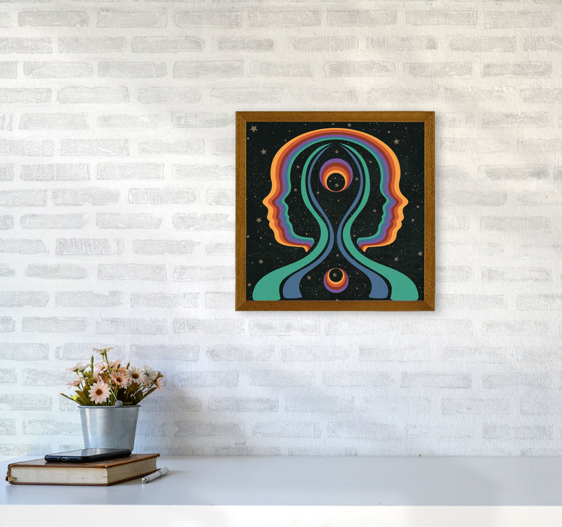 Rainbow Gemini Heads-Text Art Print by Inktally4040 Print Only