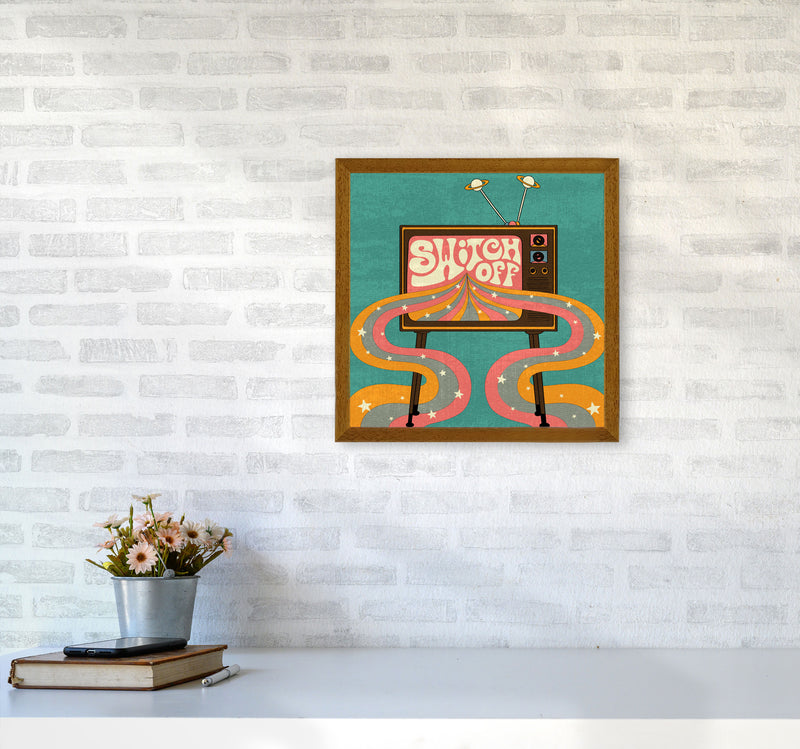 Switch Off Teal Textured Art Print by Inktally4040 Print Only