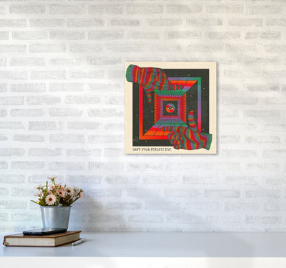 Shift Your Perspective Art Print by Inktally4040 Black Frame