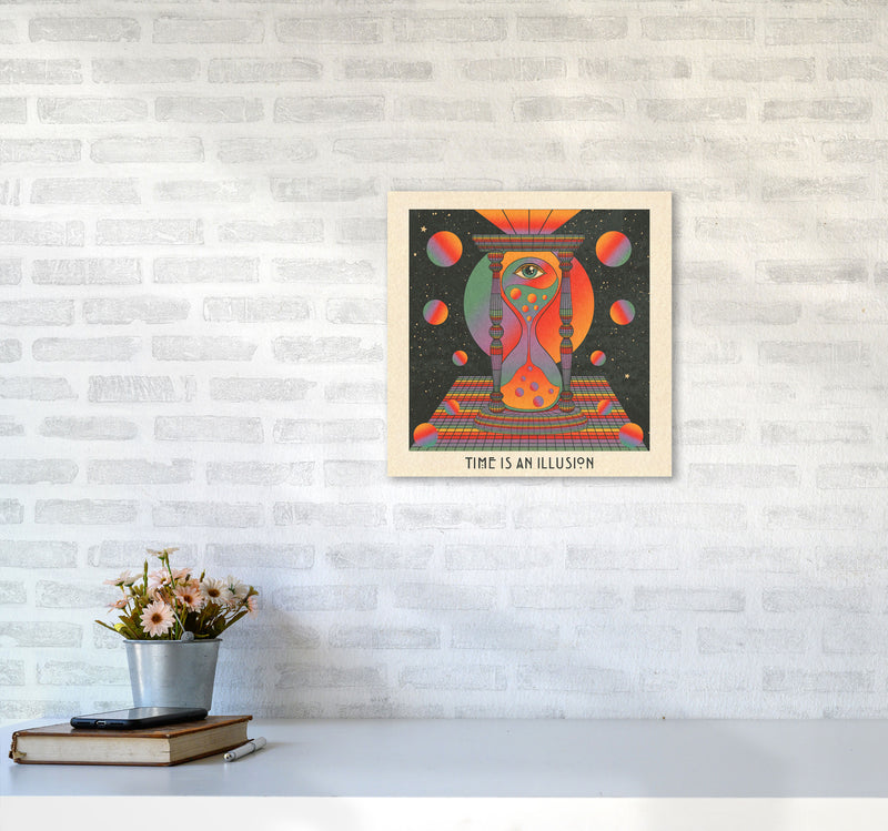 Time Is An Illusion - Text - Bordered - 7000Px Art Print by Inktally4040 Black Frame