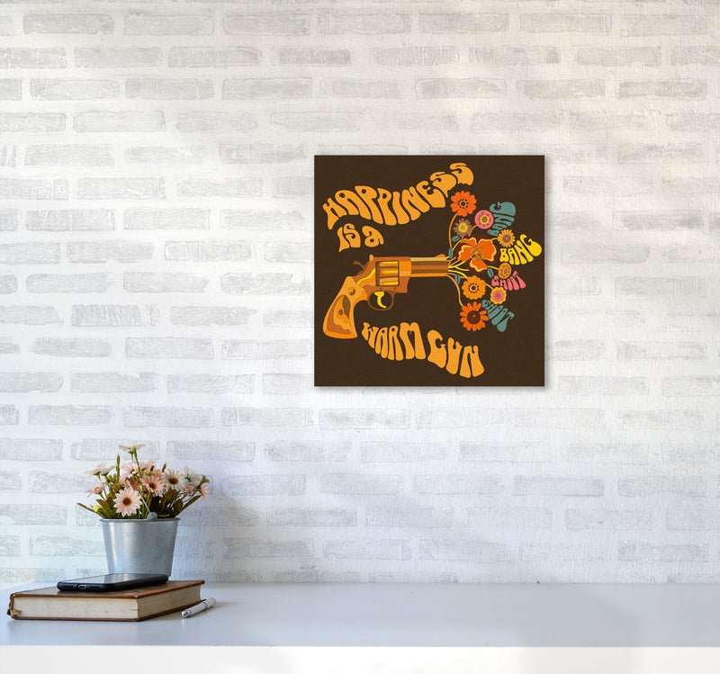 Warm Gun Brown Square-Textured 6000 Art Print by Inktally4040 Black Frame