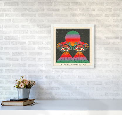 The Girl - Text 2 Art Print by Inktally4040 Oak Frame