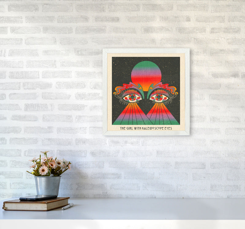 The Girl - Text 2 Art Print by Inktally4040 Oak Frame