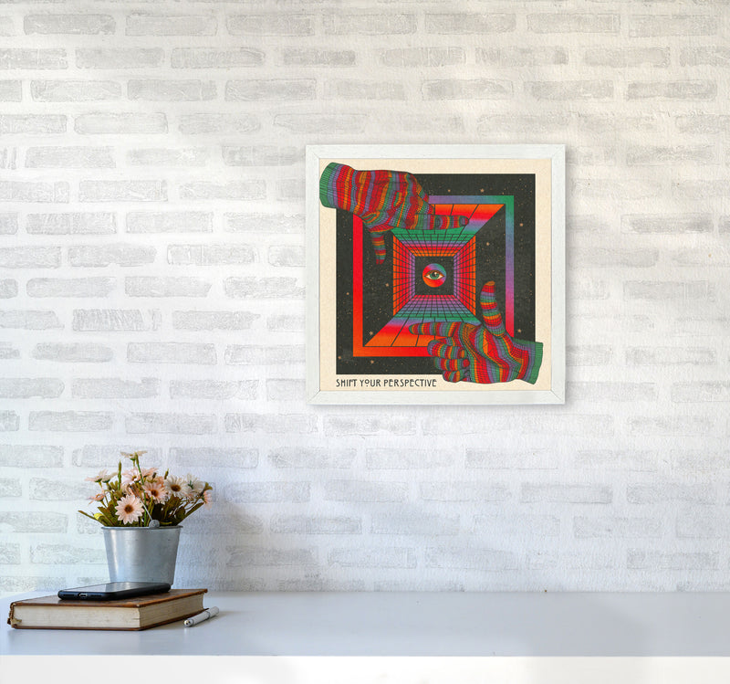 Shift Your Perspective Art Print by Inktally4040 Oak Frame