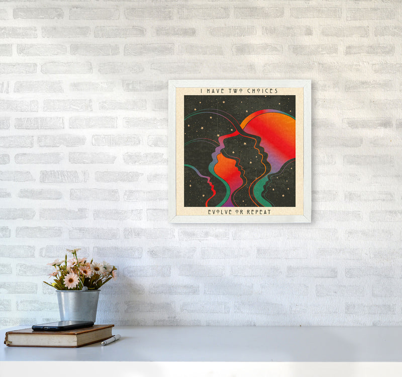 Evolve Or Repeat Art Print by Inktally4040 Oak Frame