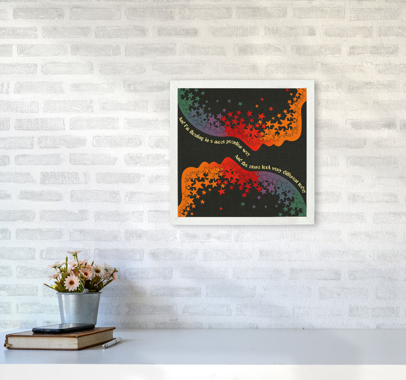 Space Oddity Textured Art Print by Inktally4040 Oak Frame