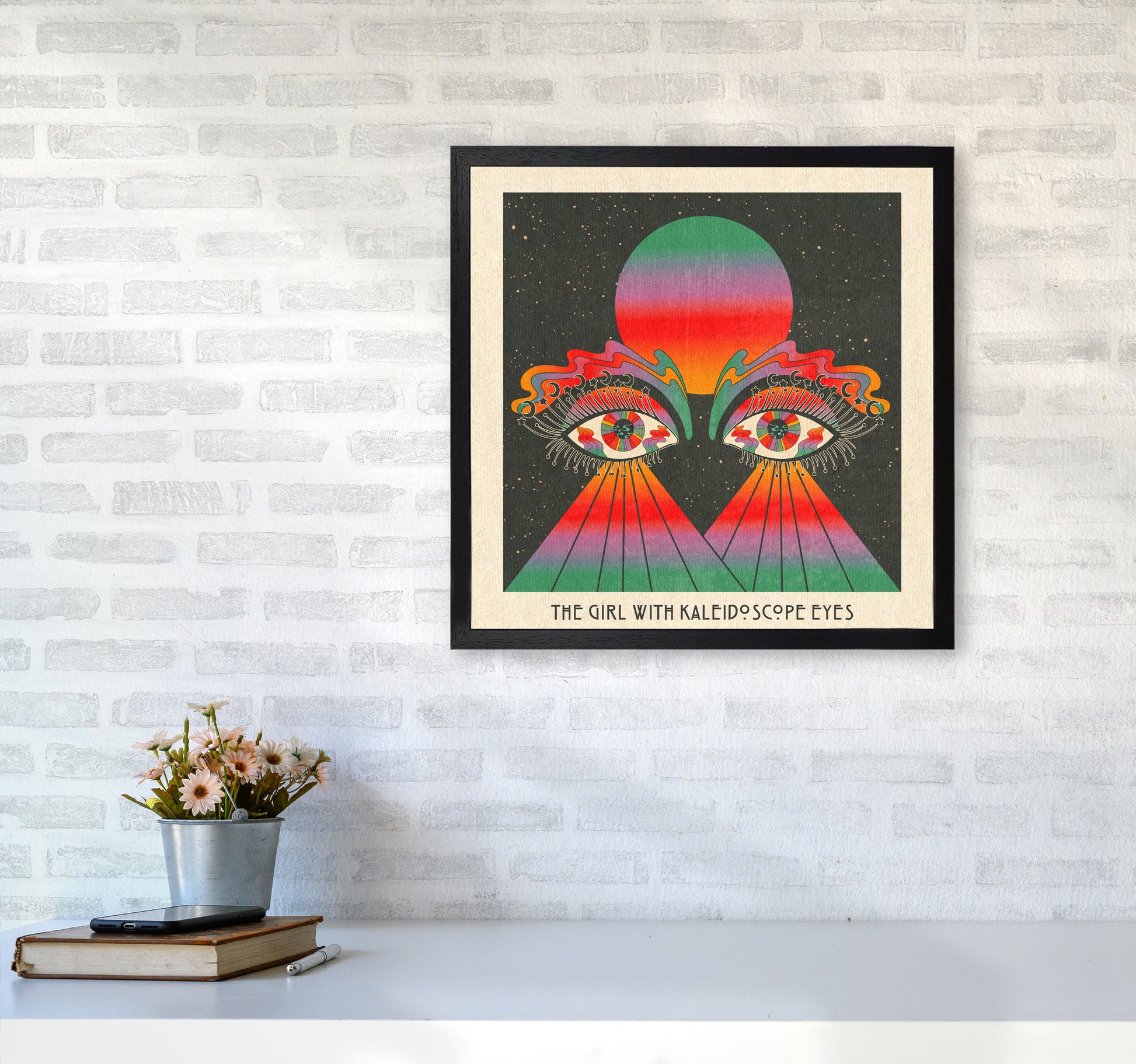 The Girl - Text 2 Art Print by Inktally5050 White Frame