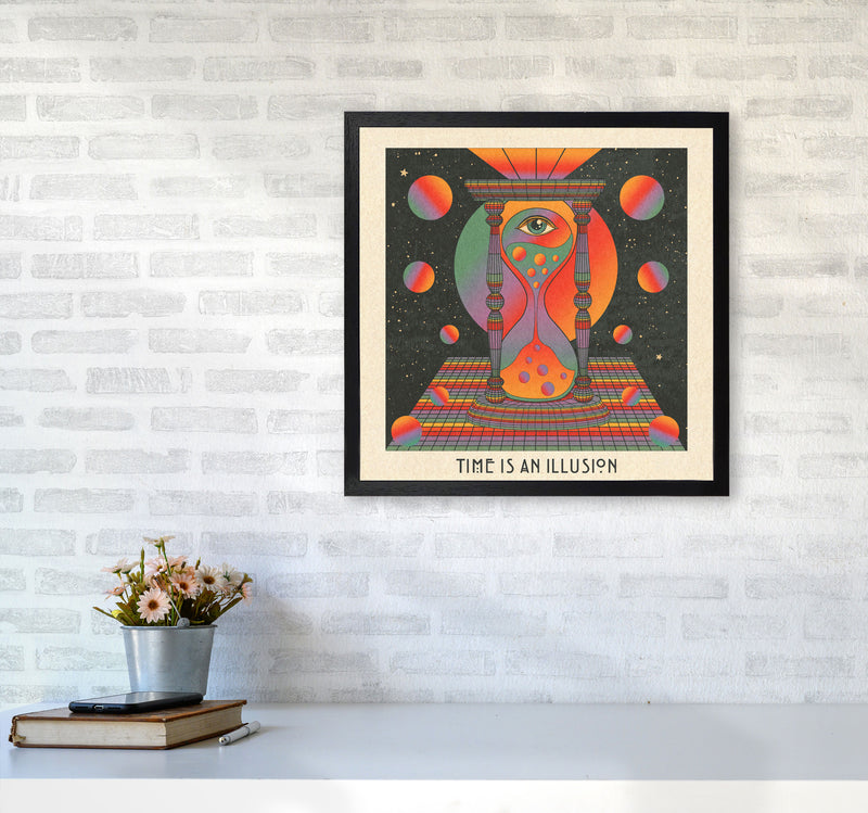 Time Is An Illusion - Text - Bordered - 7000Px Art Print by Inktally5050 White Frame
