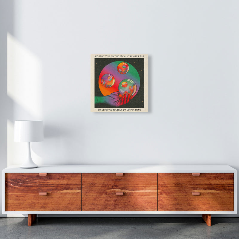 Play - Texted Art Print by Inktally 50x50 Canvas