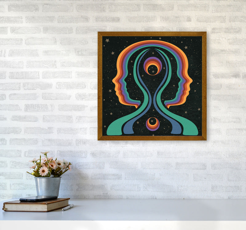 Rainbow Gemini Heads-Text Art Print by Inktally5050 Print Only