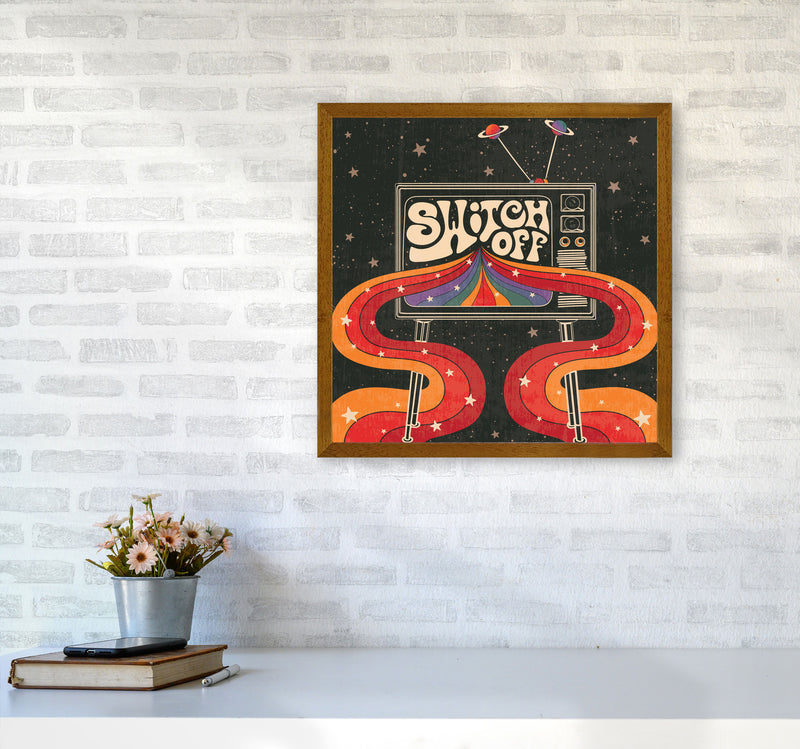 Switch Off, Rainbow Retro Tv Art Print by Inktally5050 Print Only
