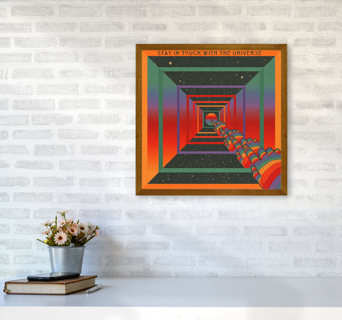 Stay In Touch - Textured - 5500 Art Print by Inktally5050 Print Only