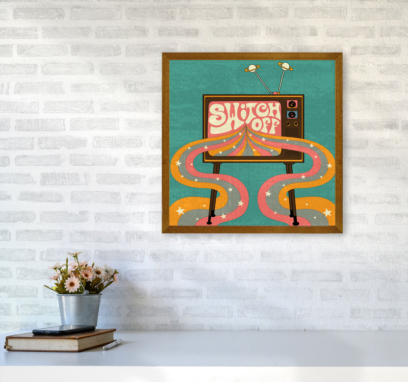 Switch Off Teal Textured Art Print by Inktally5050 Print Only
