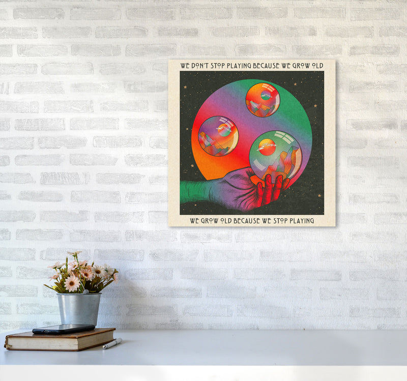 Play - Texted Art Print by Inktally5050 Black Frame