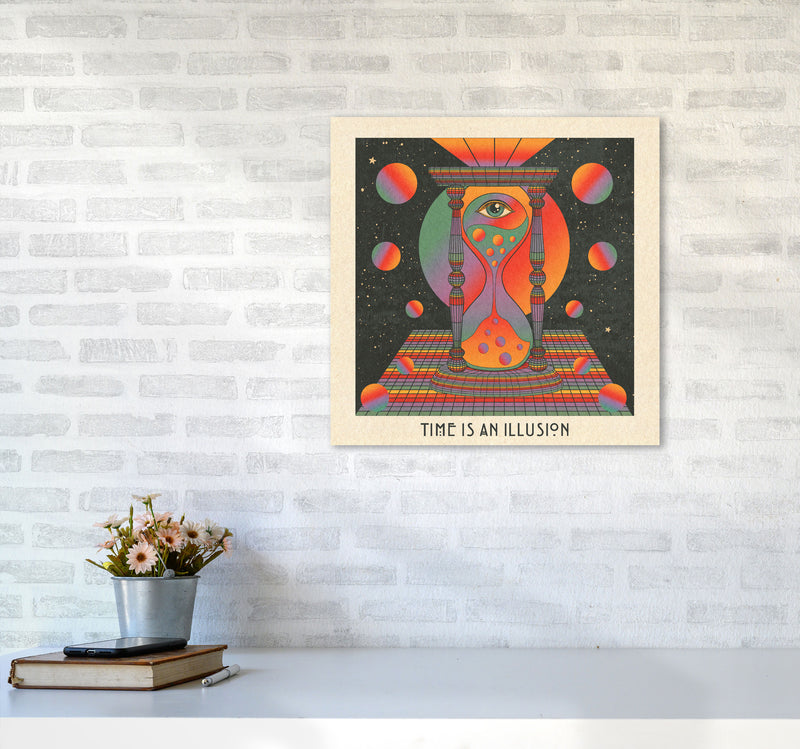 Time Is An Illusion - Text - Bordered - 7000Px Art Print by Inktally5050 Black Frame