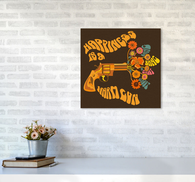 Warm Gun Brown Square-Textured 6000 Art Print by Inktally5050 Black Frame