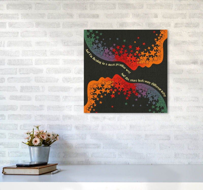 Space Oddity Textured Art Print by Inktally5050 Black Frame