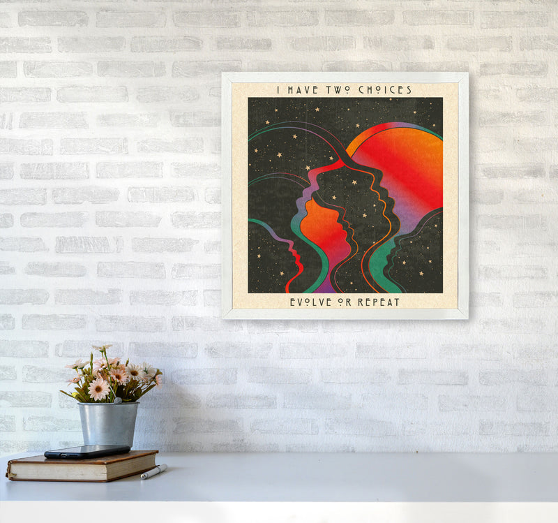 Evolve Or Repeat Art Print by Inktally5050 Oak Frame
