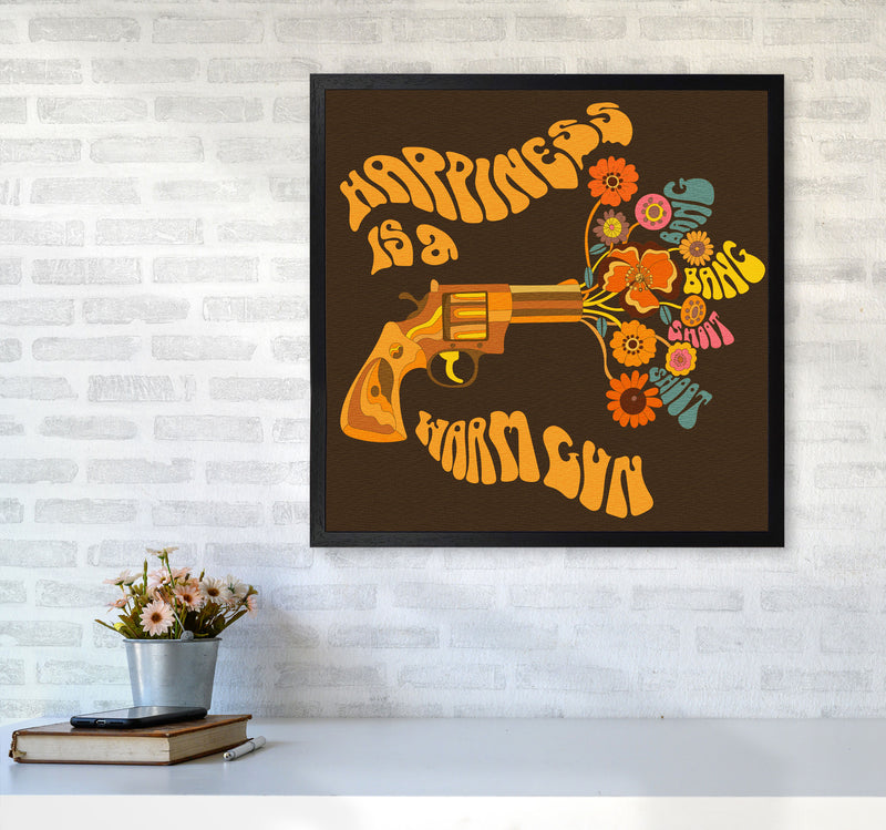 Warm Gun Brown Square-Textured 6000 Art Print by Inktally6060 White Frame