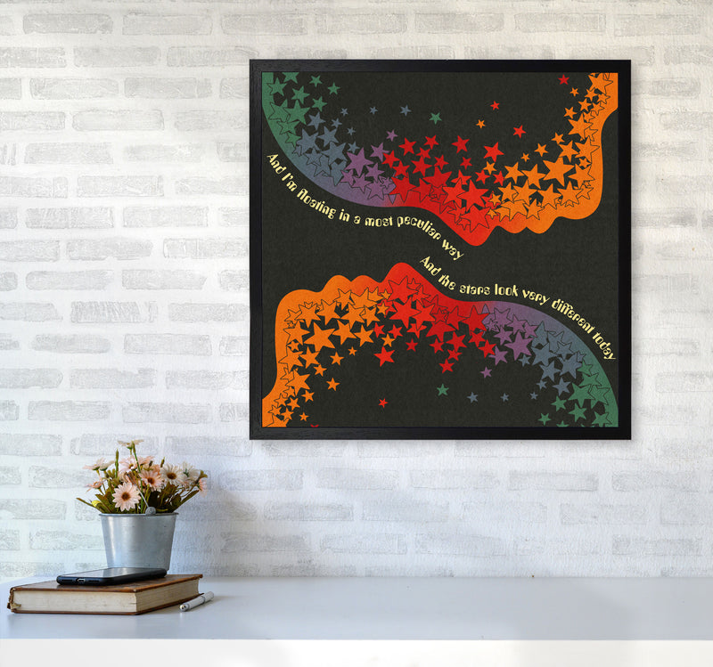 Space Oddity Textured Art Print by Inktally6060 White Frame