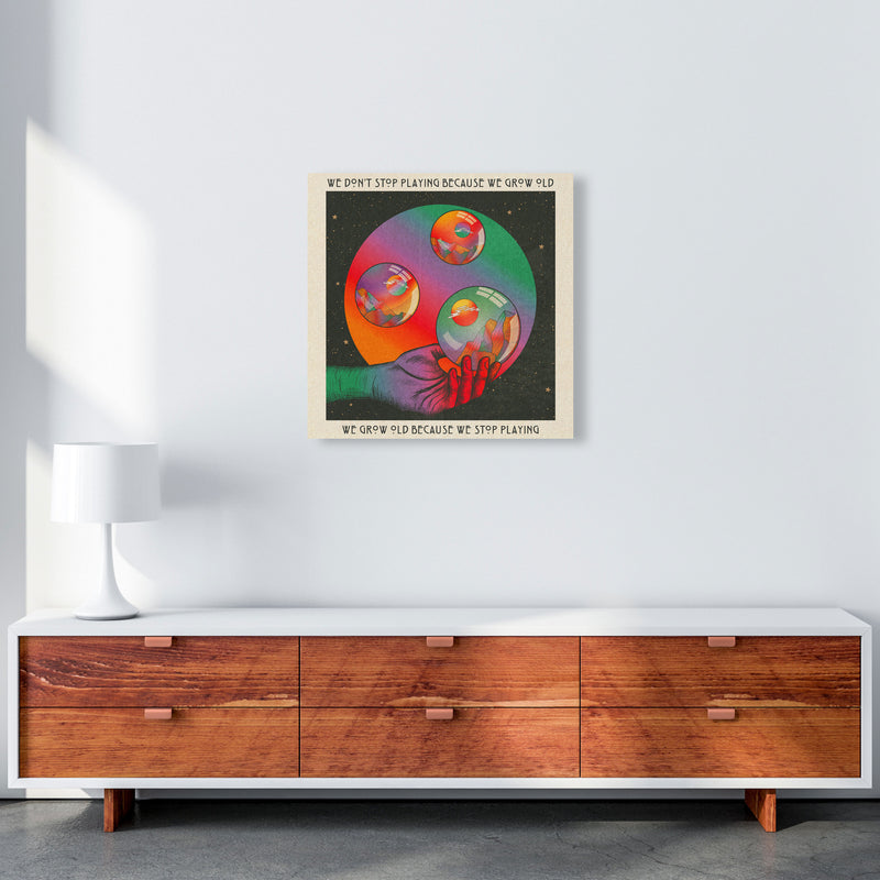Play - Texted Art Print by Inktally 60x60 Canvas
