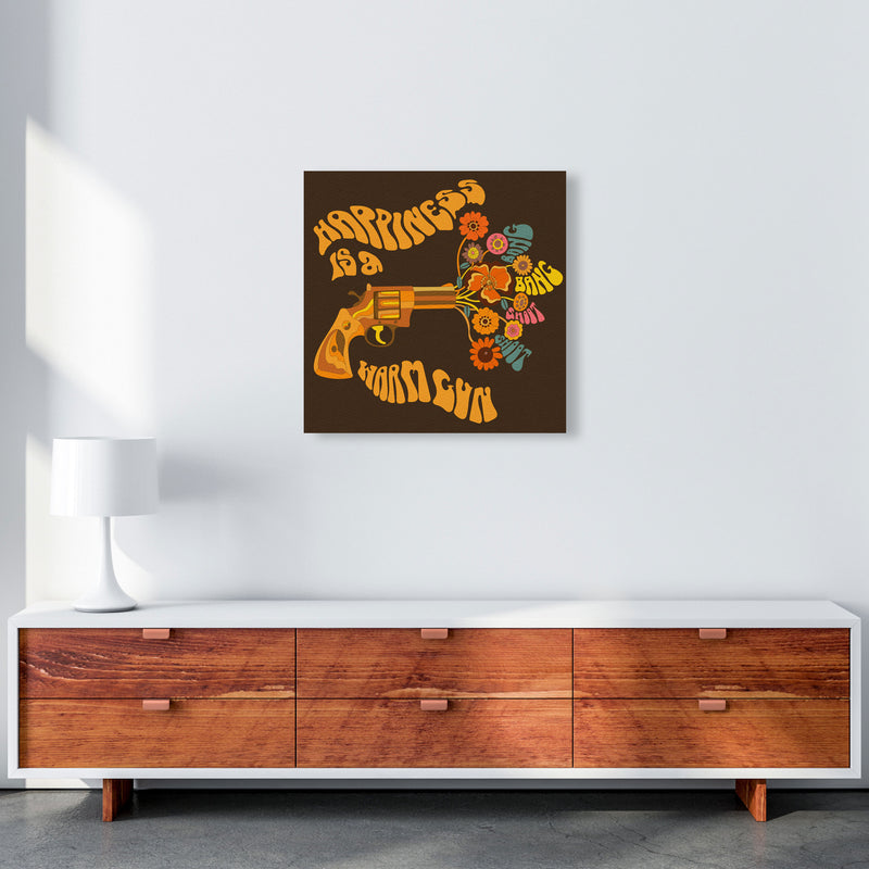 Warm Gun Brown Square-Textured 6000 Art Print by Inktally 60x60 Canvas