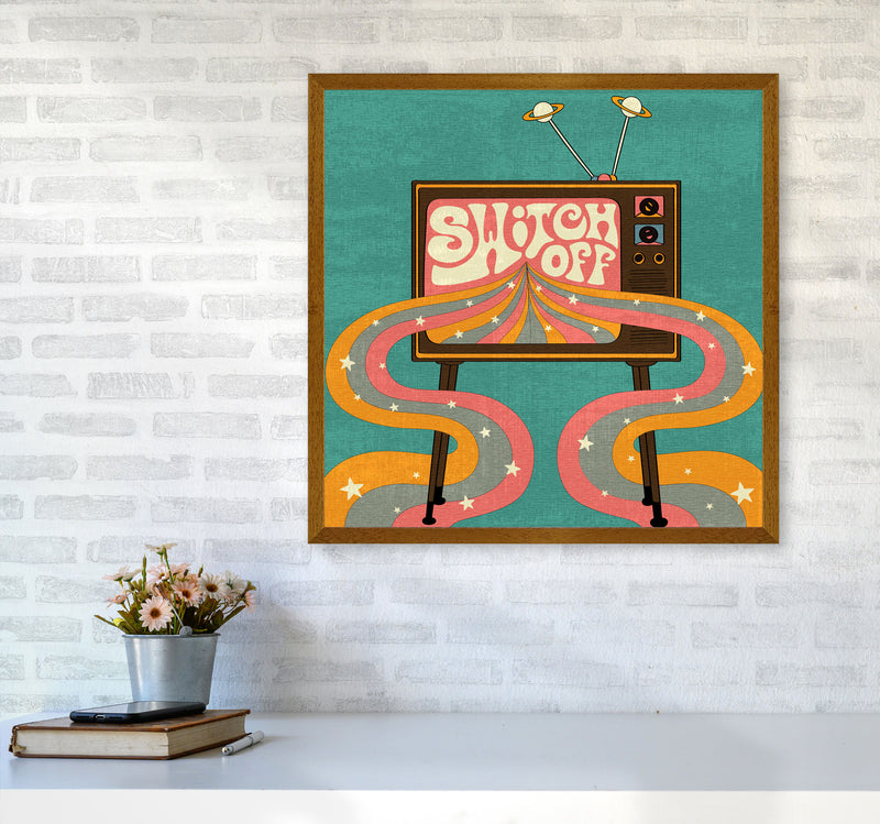 Switch Off Teal Textured Art Print by Inktally6060 Print Only
