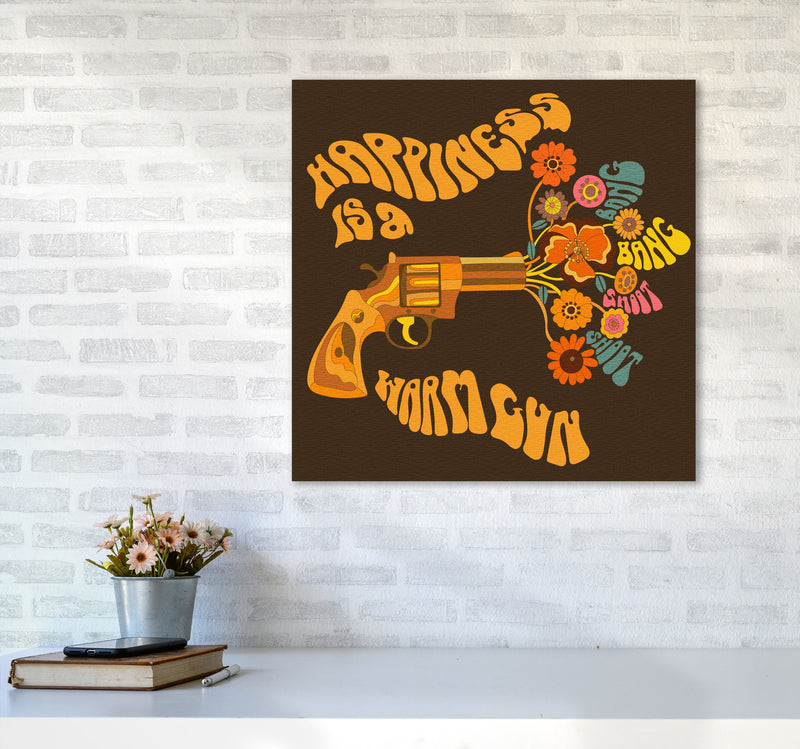 Warm Gun Brown Square-Textured 6000 Art Print by Inktally6060 Black Frame