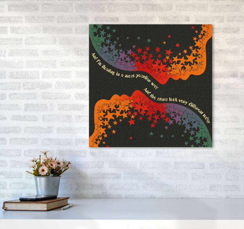 Space Oddity Textured Art Print by Inktally6060 Black Frame