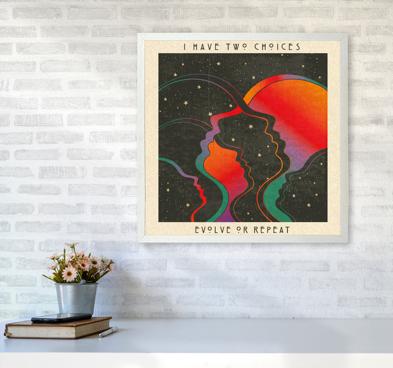 Evolve Or Repeat Art Print by Inktally6060 Oak Frame