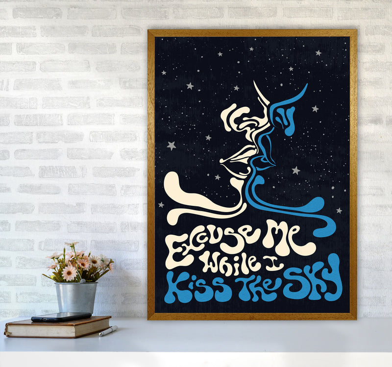 Kiss The Sky A2 Text Art Print by Inktally A1 Print Only