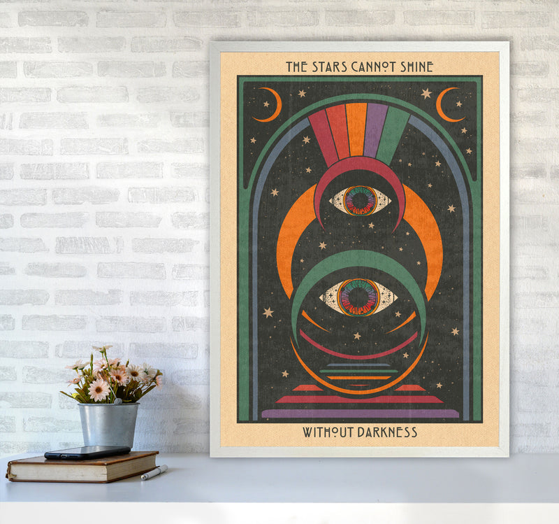 Darkness - For Print Art Print by Inktally A1 Oak Frame