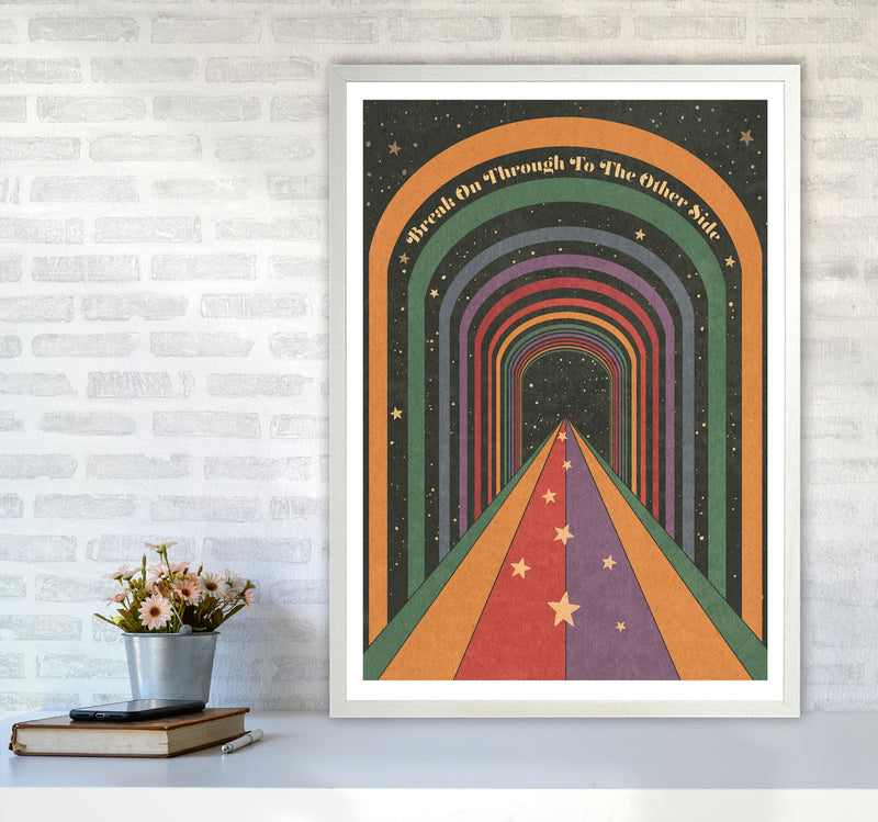 Break On Through A1 Bordered 24Mm Art Print by Inktally A1 Oak Frame